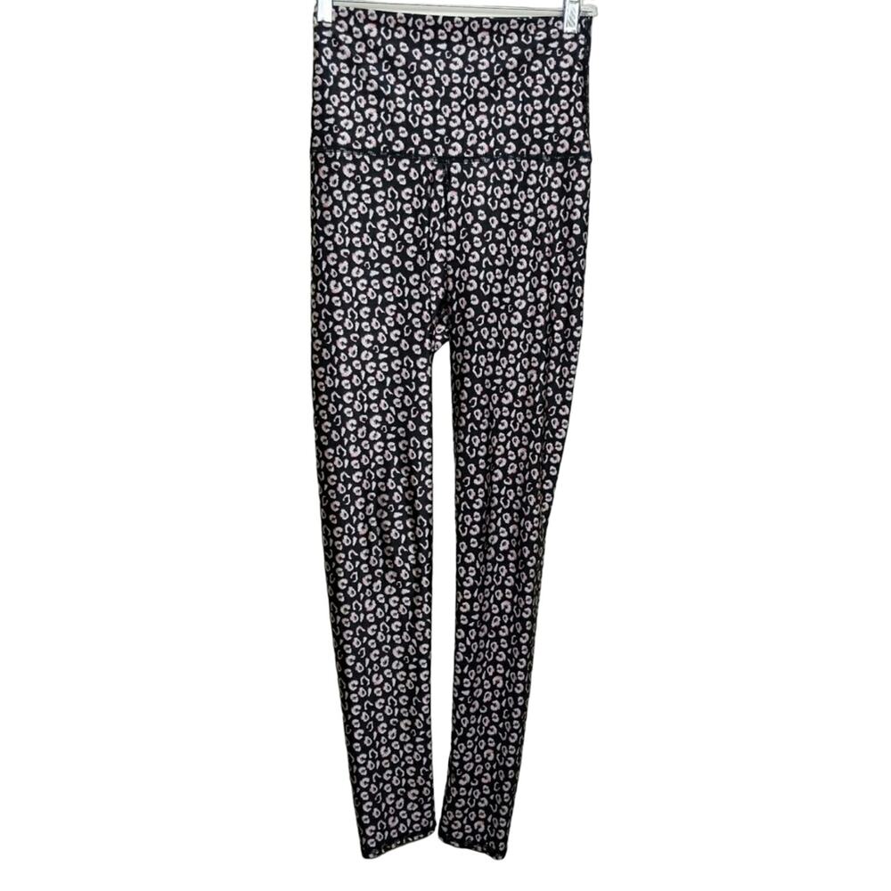 Emily Hsu Leopard Print Leggings Pink Yoga Barre Workout Outdoor L
